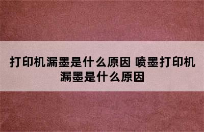 打印机漏墨是什么原因 喷墨打印机漏墨是什么原因